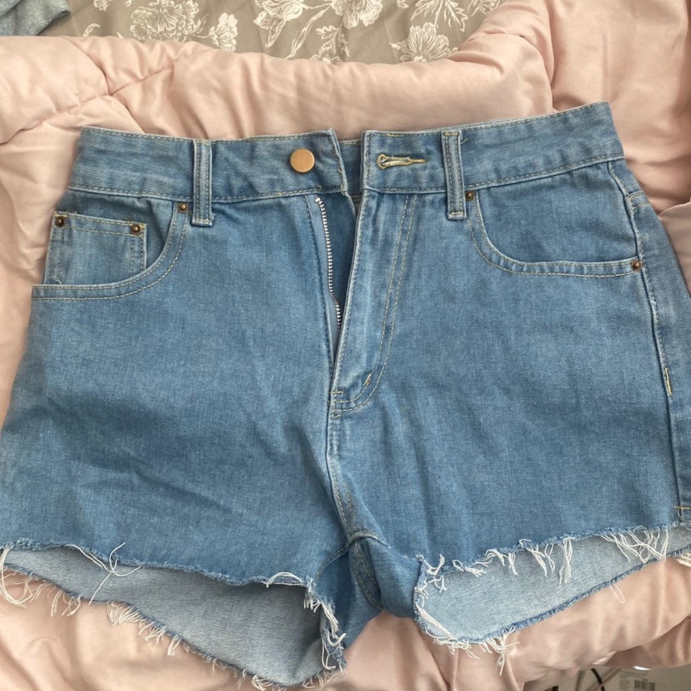 Hugh waisted Denim shorts size small/medium